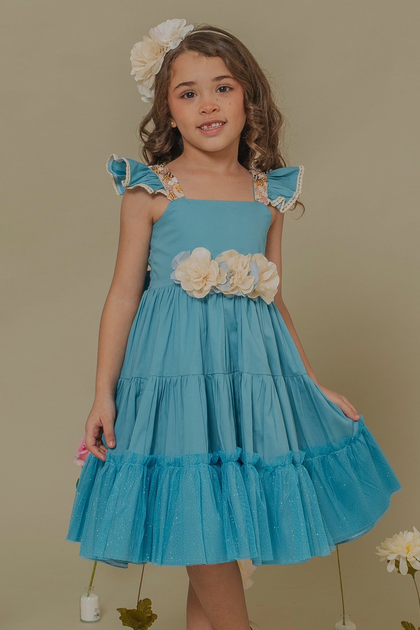 Blue Special Occasion Dress Camino Elegant Girls Party Dress 8 Blue Special Occasion Dress Camino Elegant Girls Party Dress 8