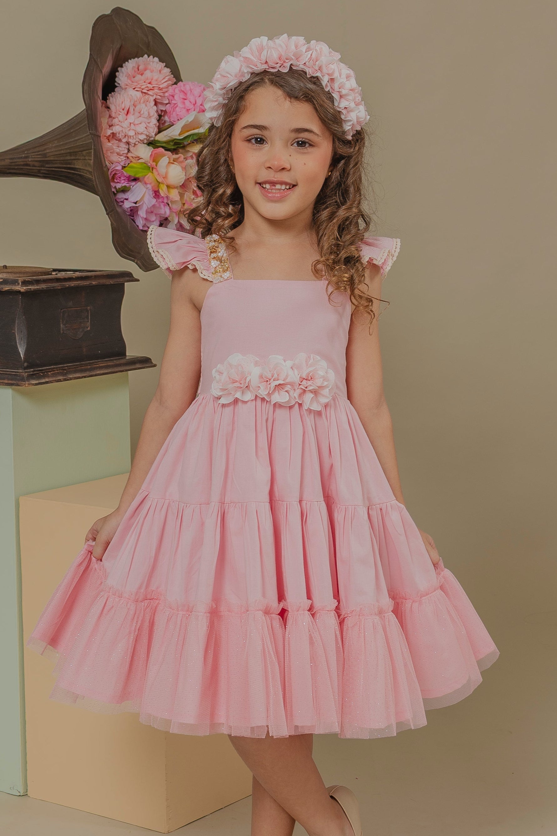 Pink Camino Dress Elegant Girls Formal Dress Liliana Esquivia - Fashion Designer Pink Camino Dress Elegant Girls Formal Dress Liliana Esquivia - Fashion Designer