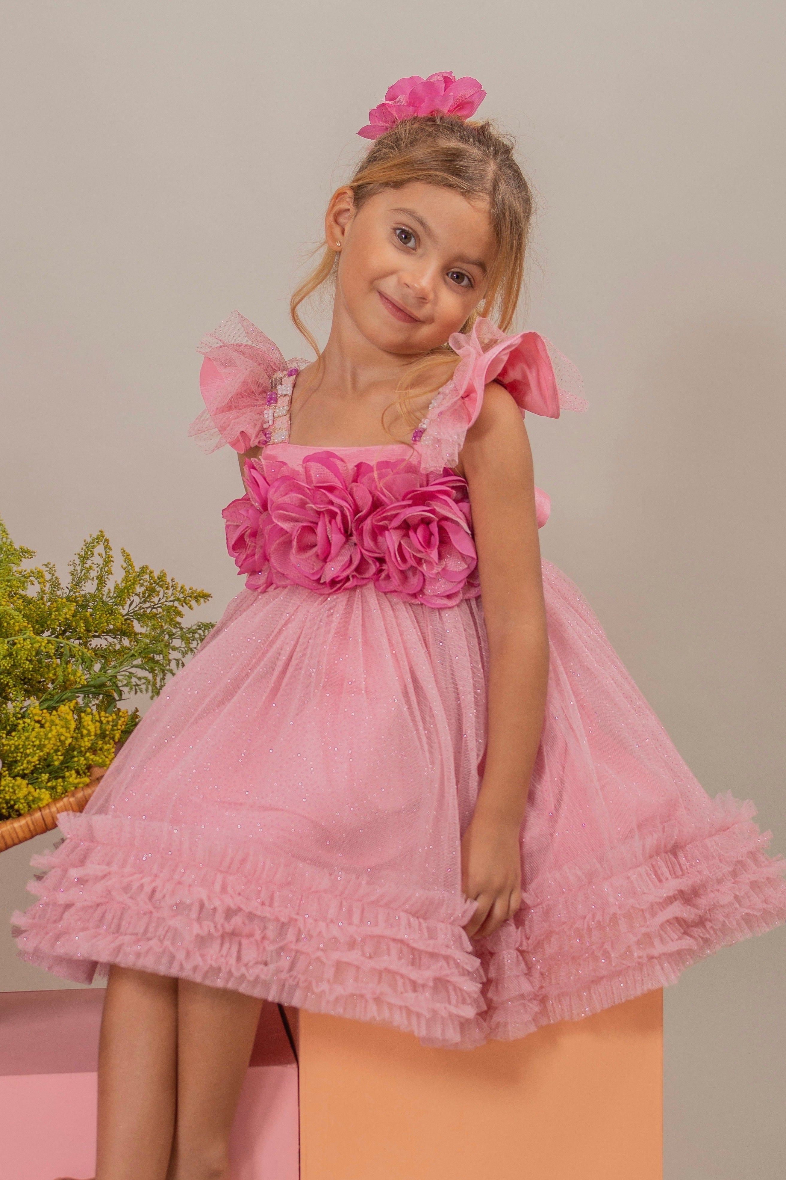 designer birthday dress Pink Girls Soy Capaz – Elegant Party Dress 10 Dazzle Me Darling Mesh See sizing chart for Back-In-Stock-Fall Size:Child 13