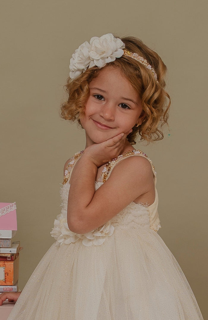 Diadema Alas Beige