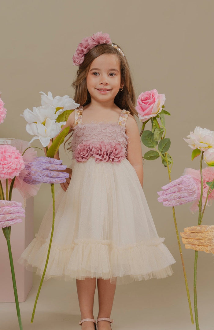 Vestido Para niña Alas Rosa  (PRE-ORDEN - ENTREGA EN 15 DÍAS)