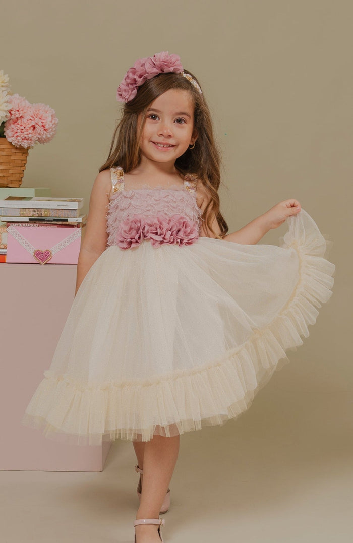 Vestido Para niña Alas Rosa  (PRE-ORDEN - ENTREGA EN 15 DÍAS)