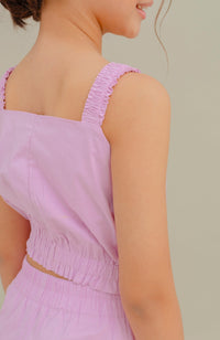 Conjunto Para Niña Falda Short Almendra Lila