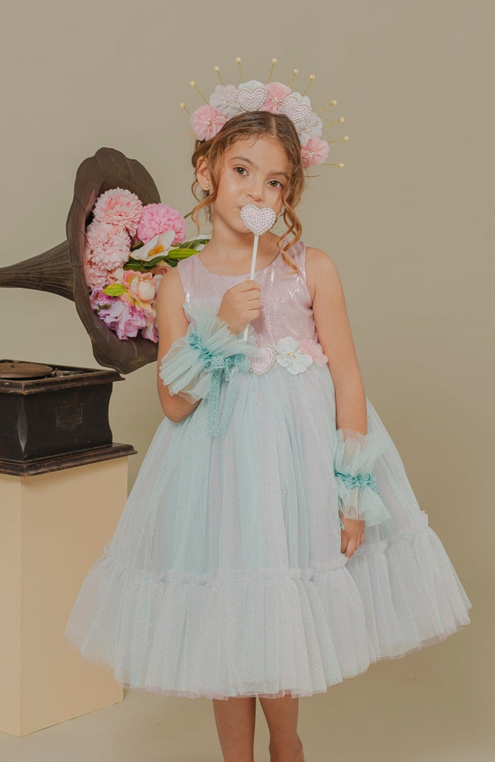 Vestido Para niña Anastasia Rosa  (PRE-ORDEN - ENTREGA EN 15 DÍAS)