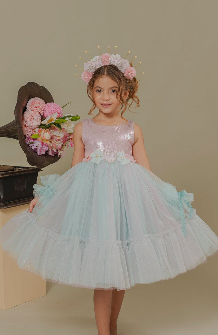 Vestido para Bebita Anastasia Rosa  (PRE-ORDEN - ENTREGA EN 15 DÍAS)