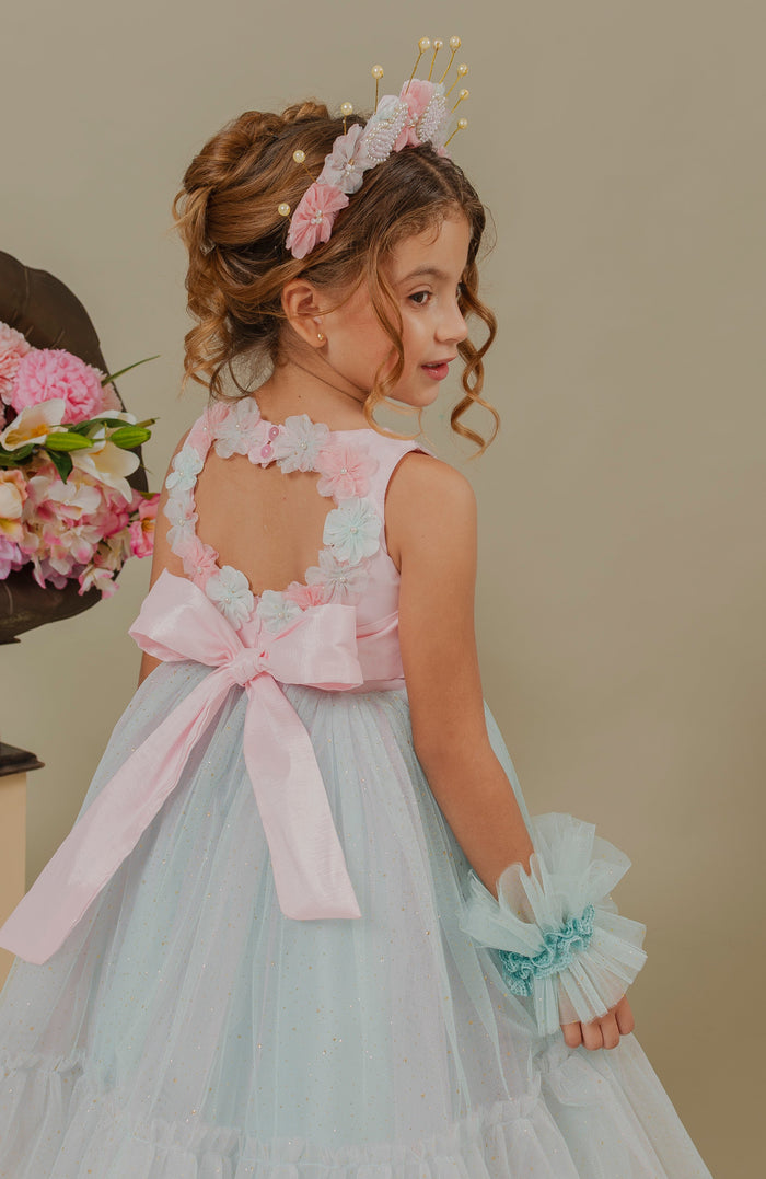 Vestido Para niña Anastasia Rosa  (PRE-ORDEN - ENTREGA EN 15 DÍAS)