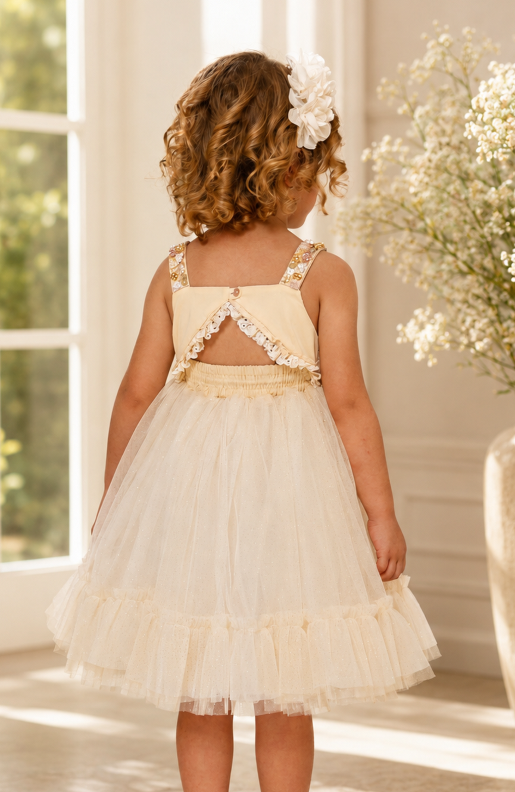 VESTIDO BEIGE PARA NIÑAS "ALAS"