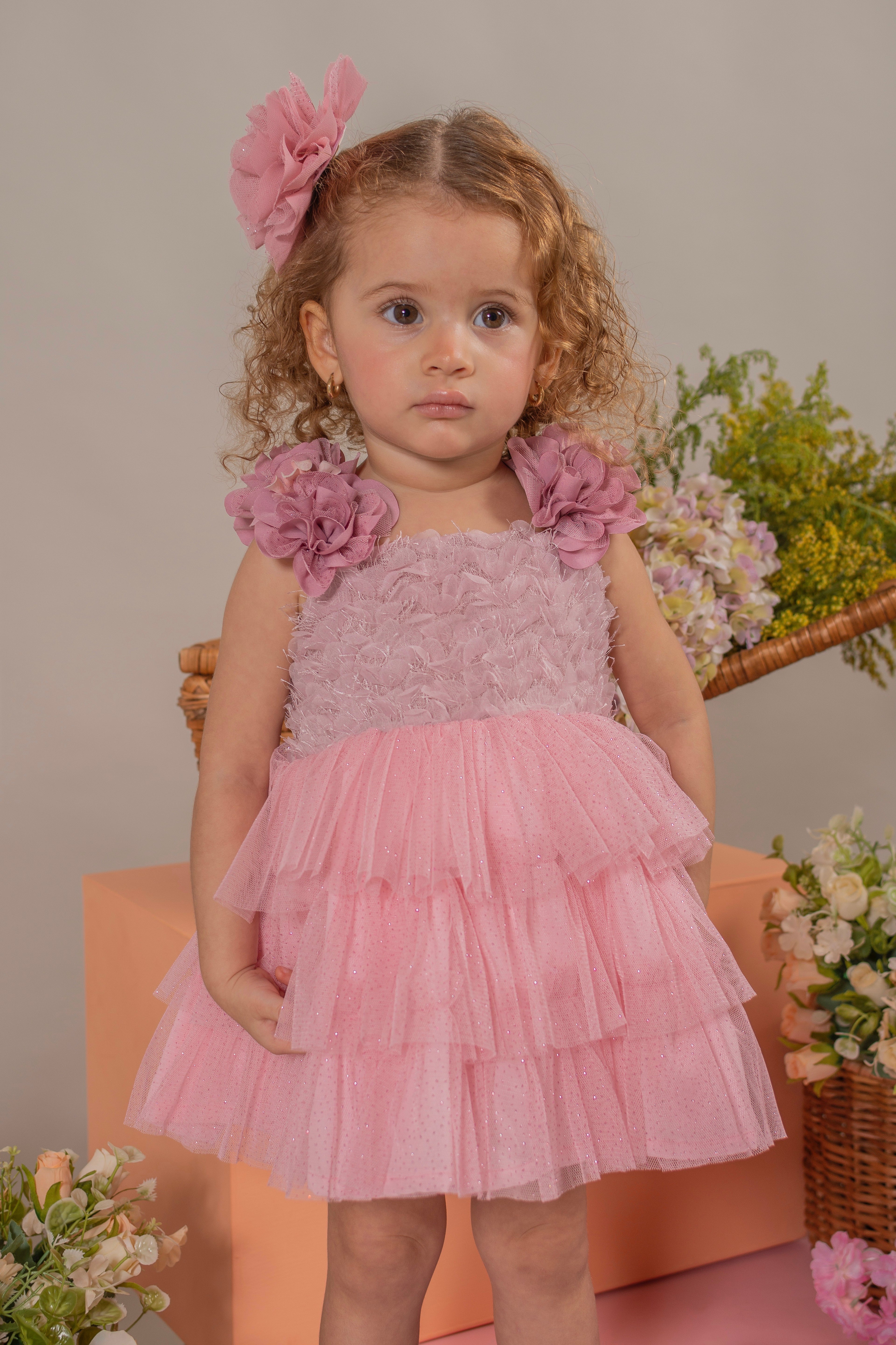 BABY GIRL´PINK ROMPER "BRILLO"