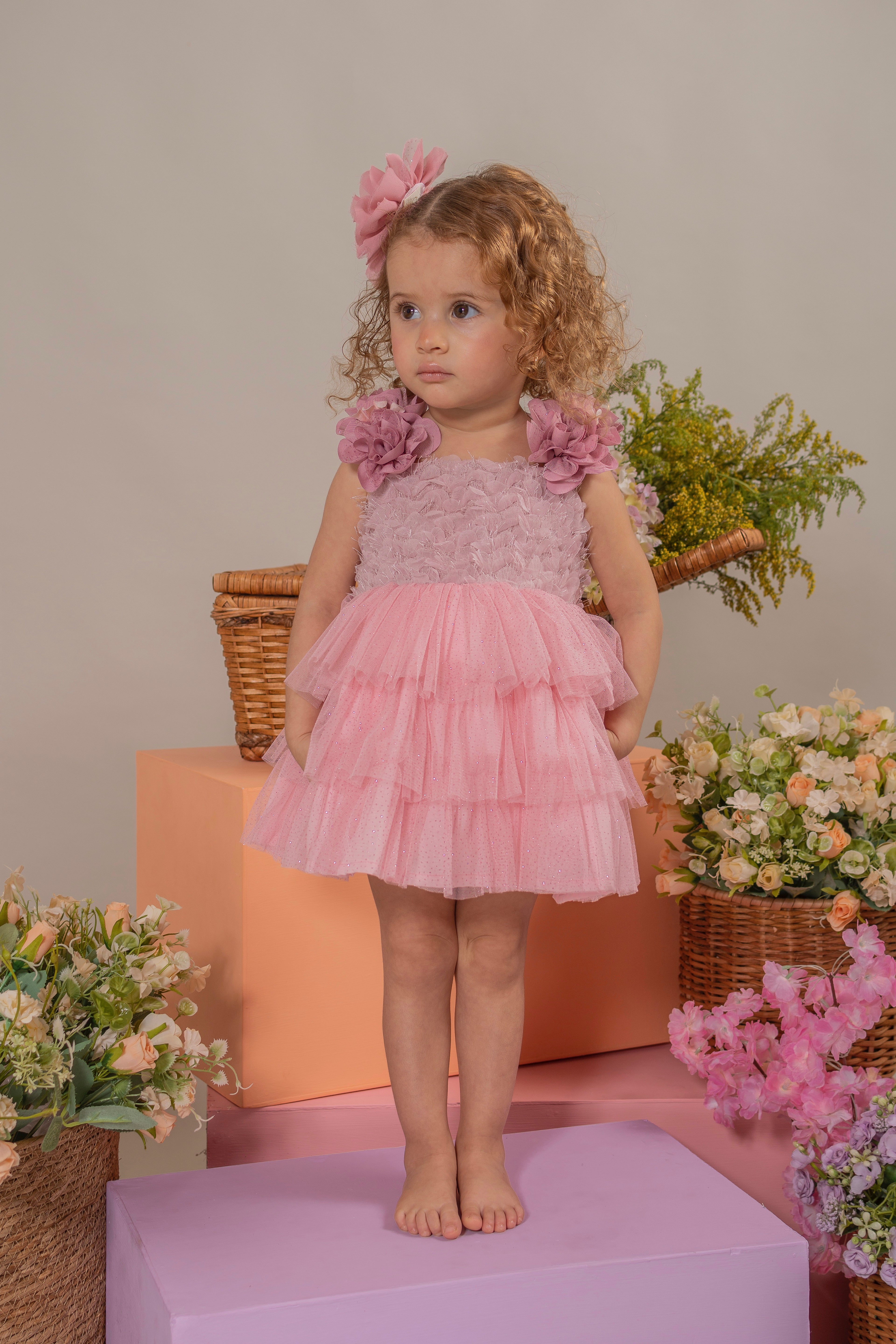 BABY GIRL´PINK ROMPER "BRILLO"