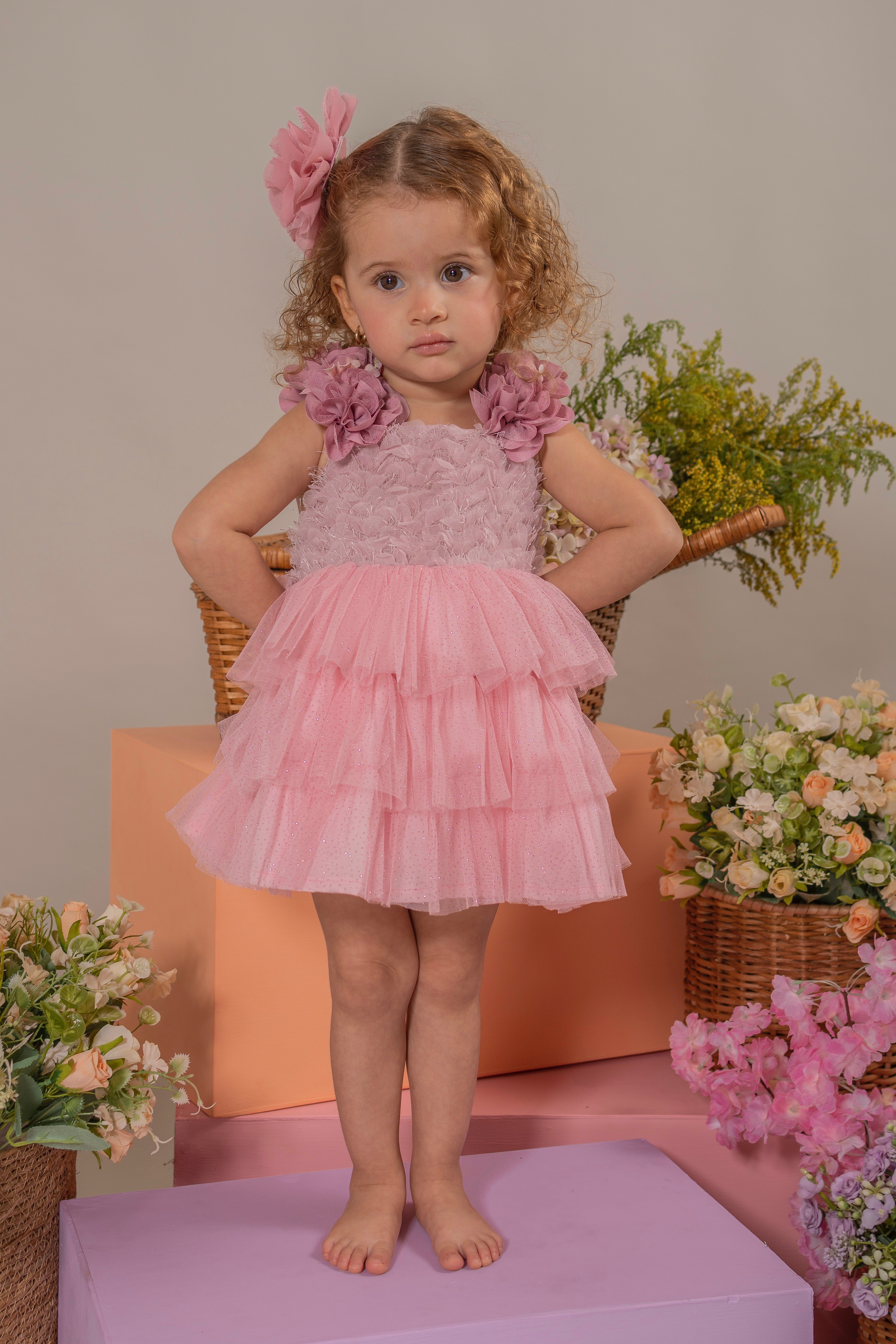 BABY GIRL´PINK ROMPER "BRILLO"