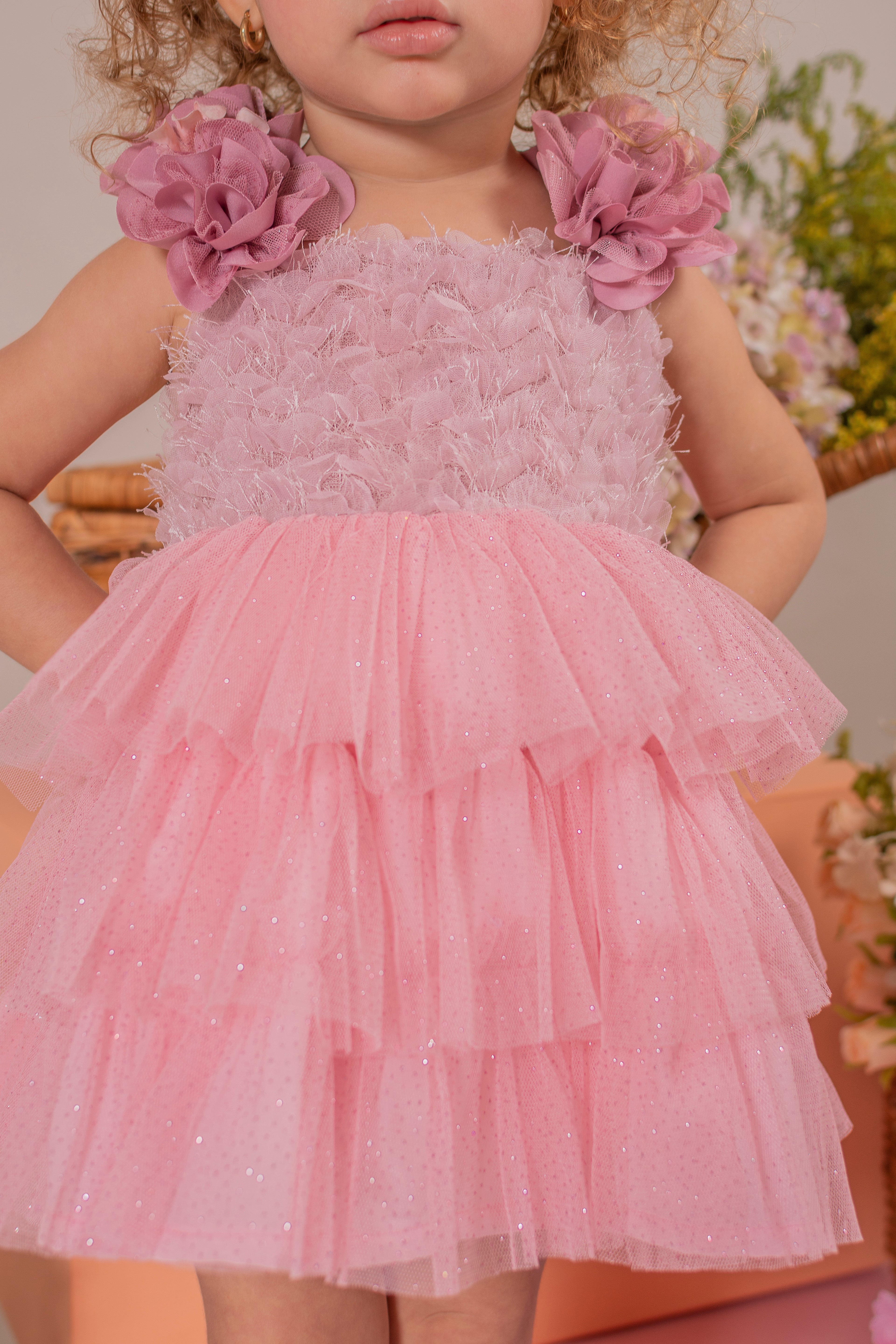 BABY GIRL´PINK ROMPER "BRILLO"