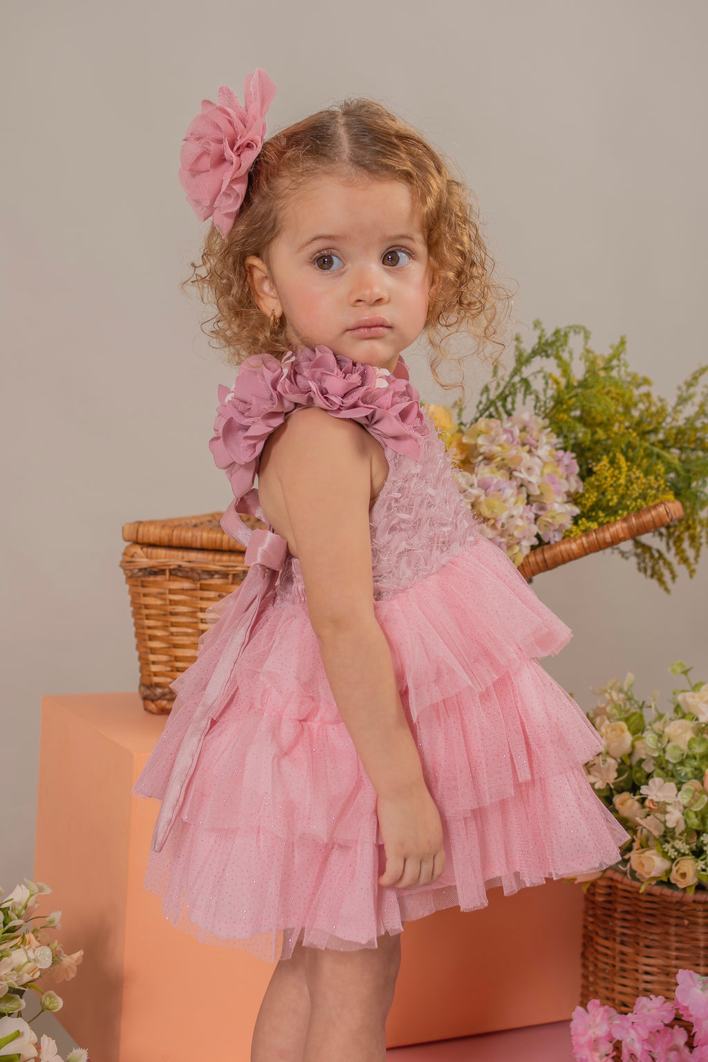 BABY GIRL´PINK ROMPER "BRILLO"