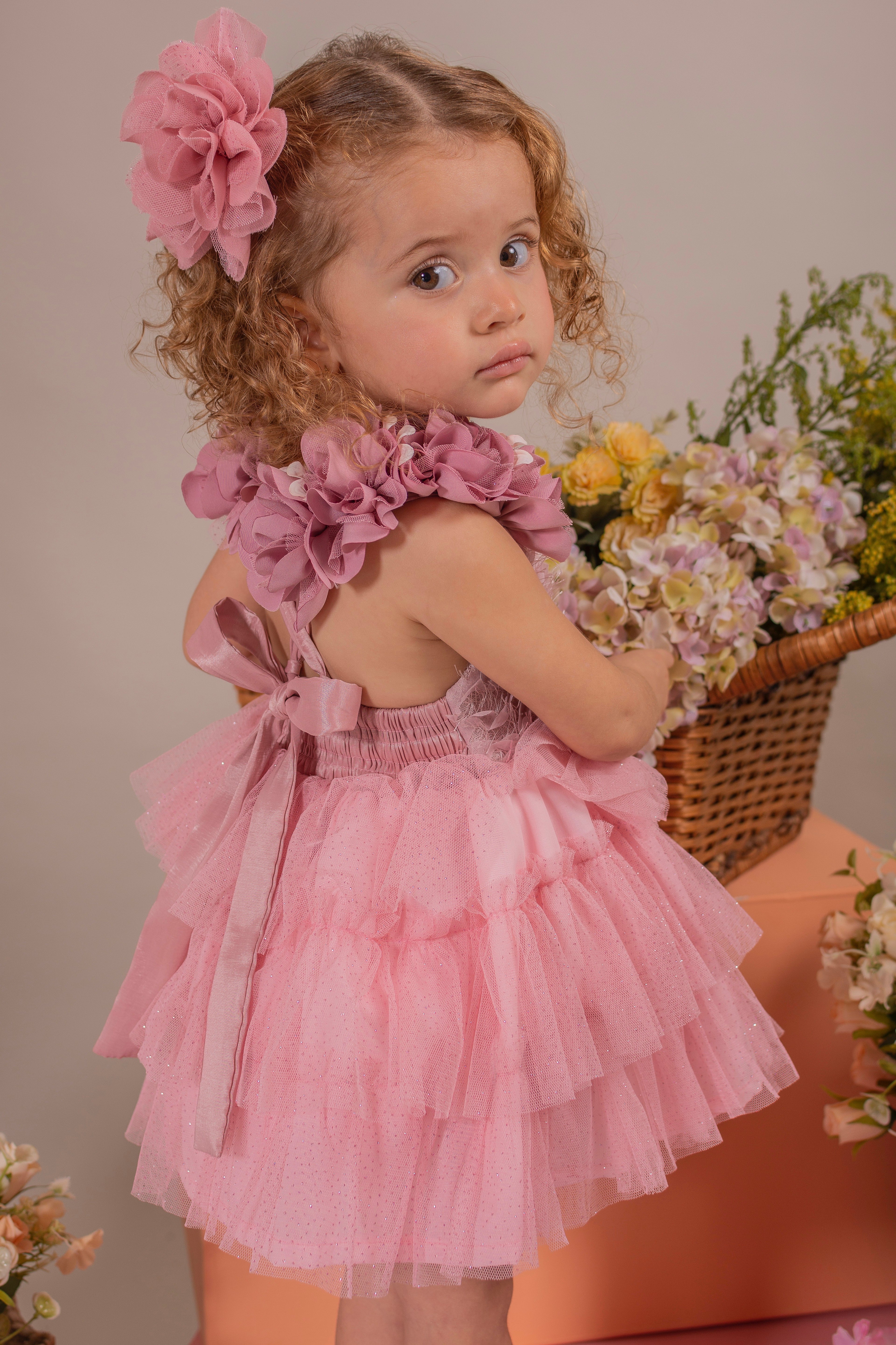 BABY GIRL´PINK ROMPER "BRILLO"