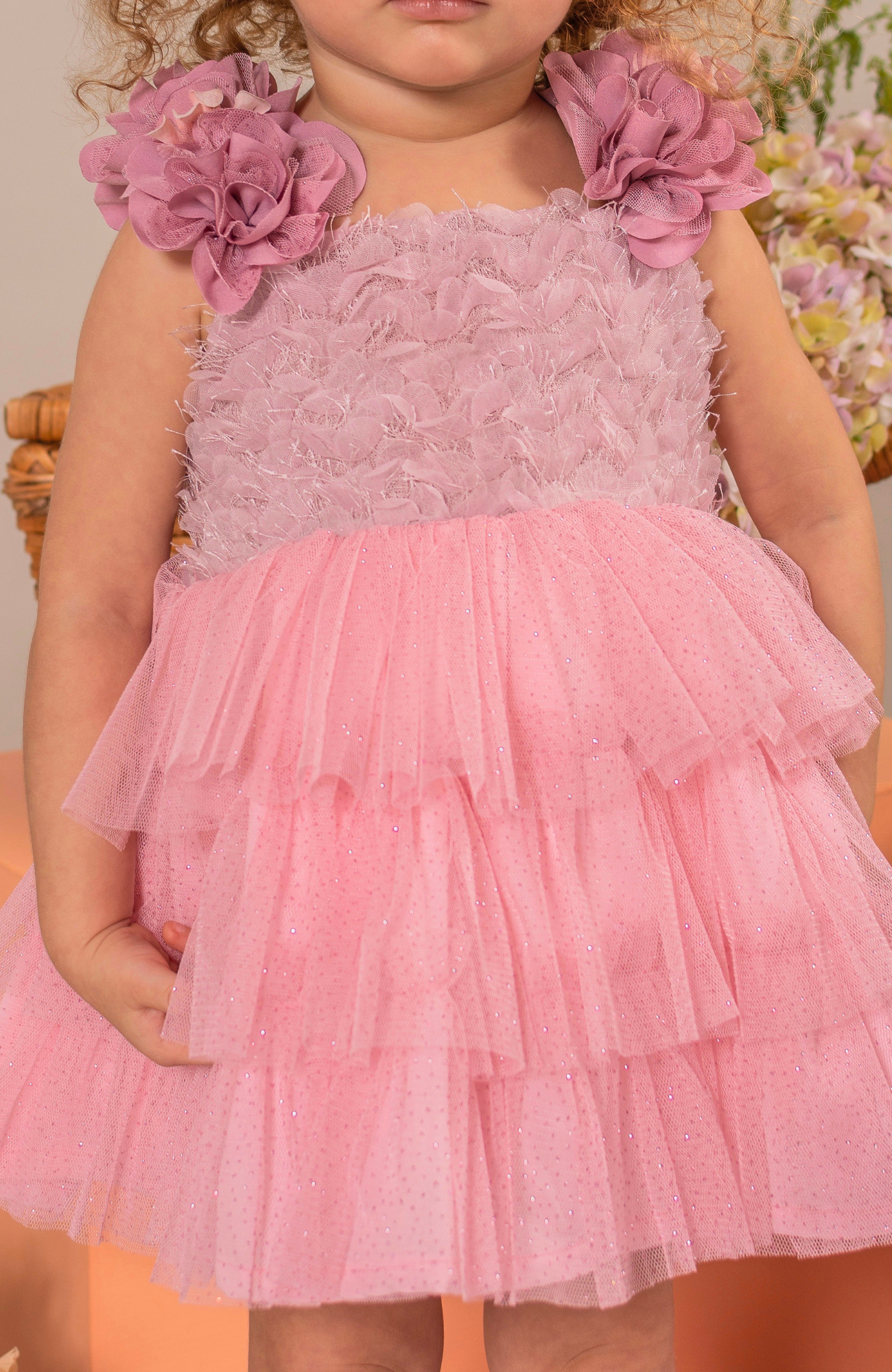 Pink Baby Girl Romper Brillo – Elegant Ceremony Outfit