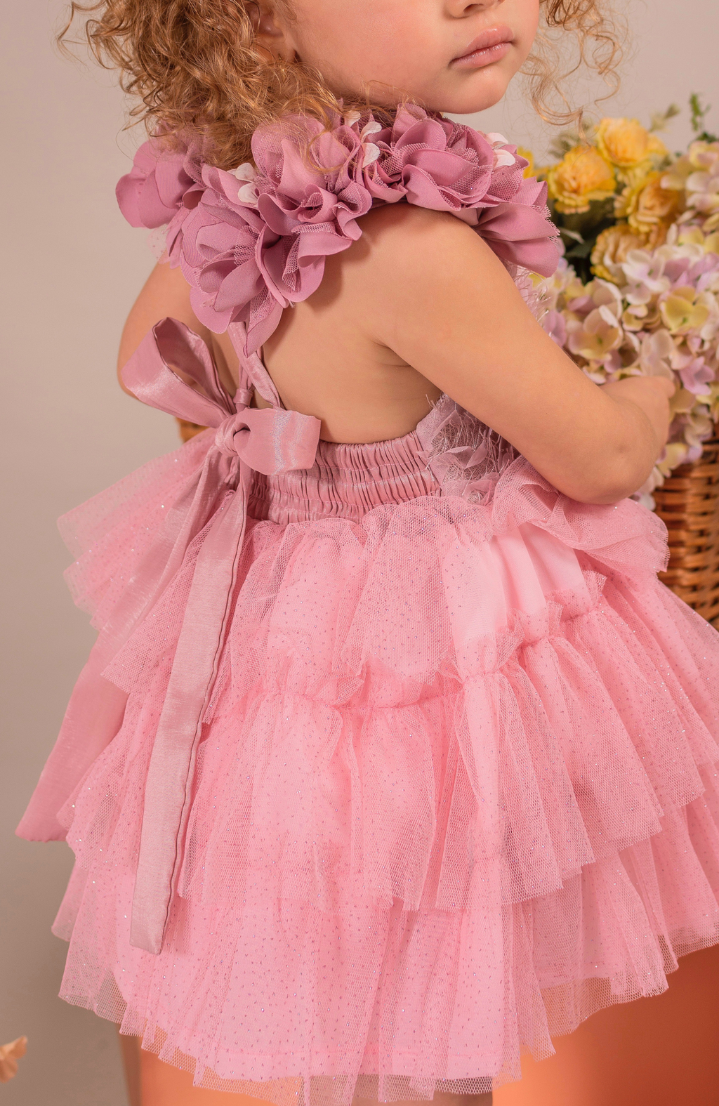Pink Baby Girl Romper Brillo – Elegant Ceremony Outfit