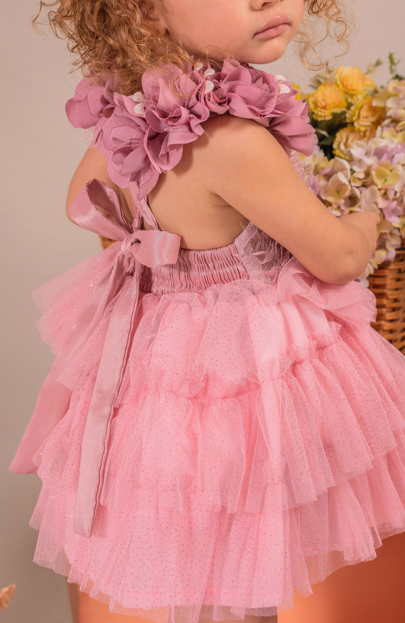 Pink Baby Girl Romper Brillo – Elegant Ceremony Outfit