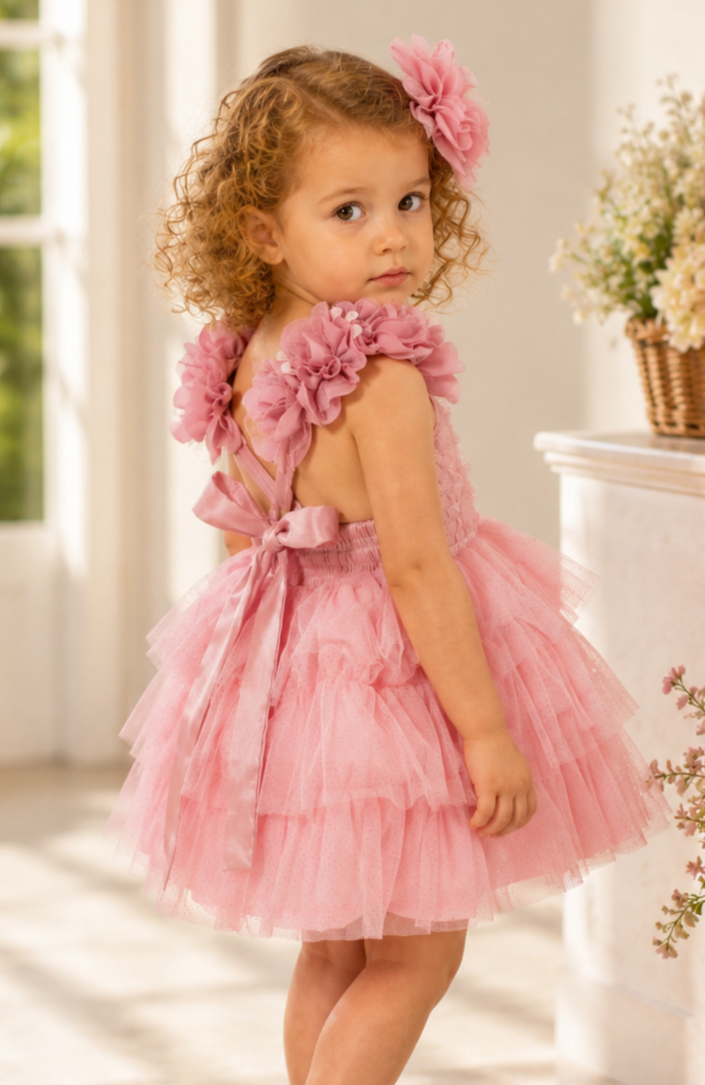 Pink Baby Girl Romper Brillo – Elegant Ceremony Outfit