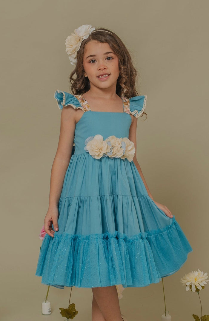 Vestido Para niña Camino Azul