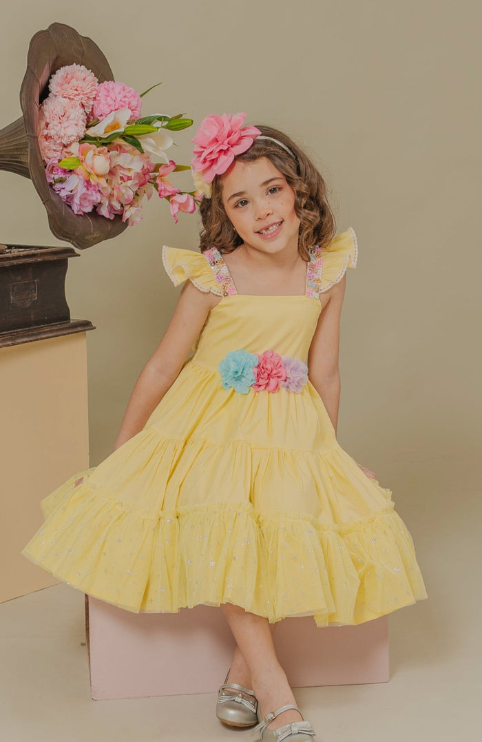 Vestido Para niña Camino Amarillo