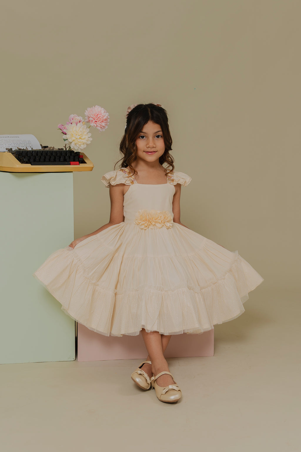 GIRL´IVORY DRESS CAMINO