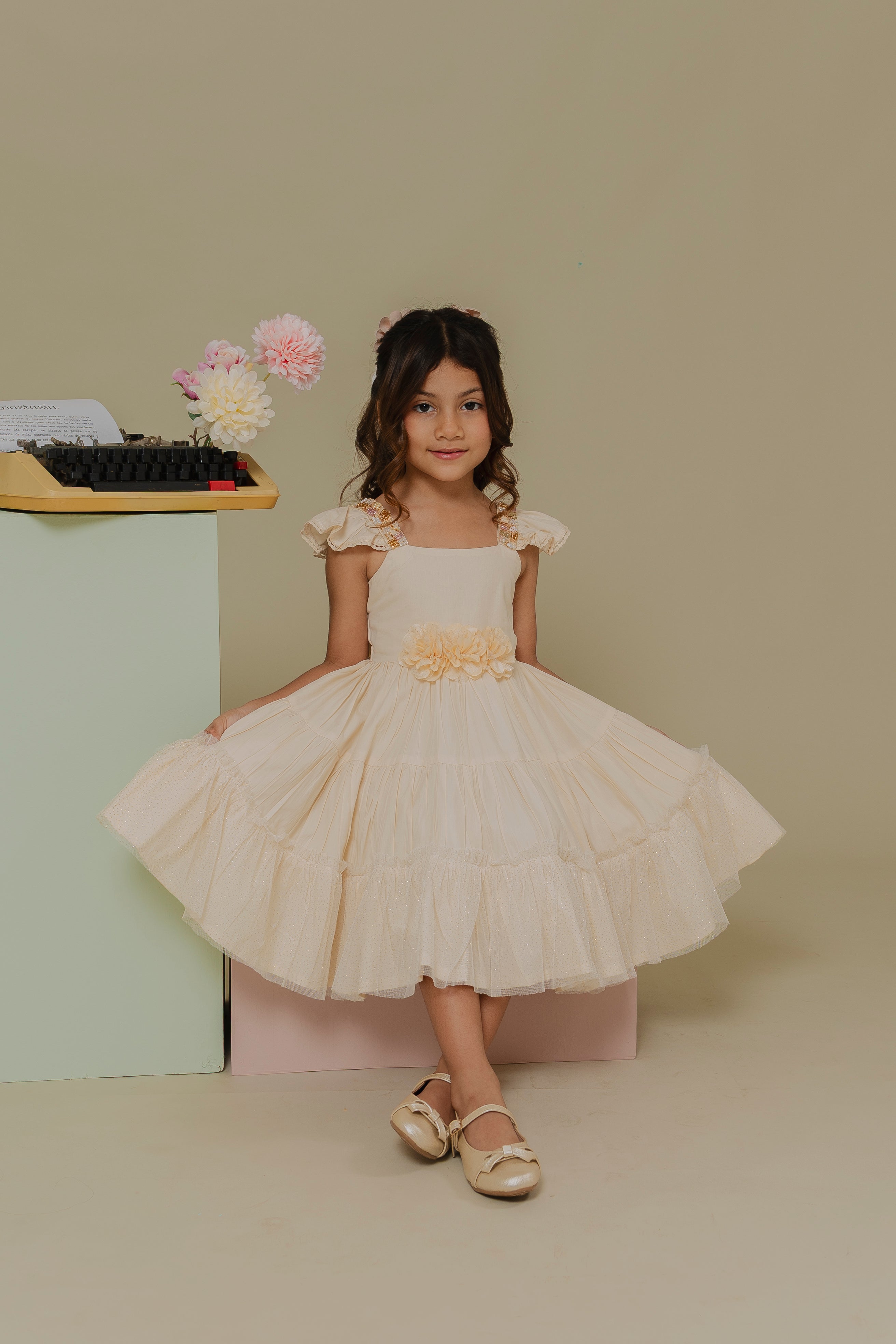 GIRL´IVORY DRESS CAMINO