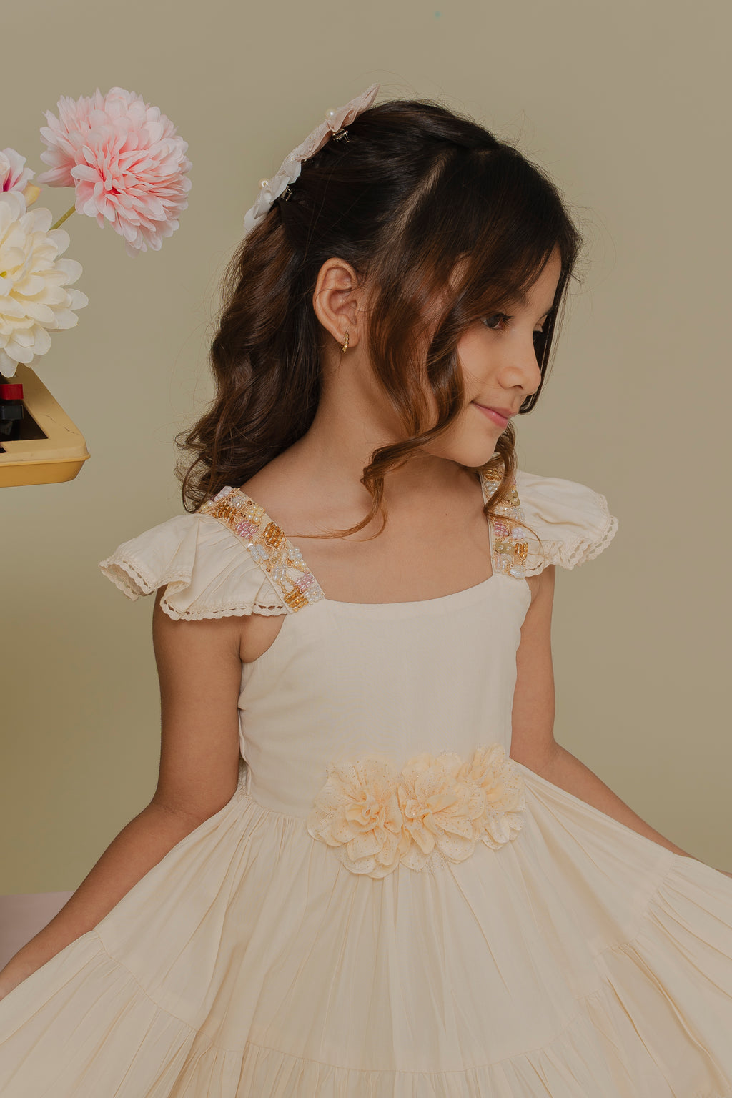 GIRL´IVORY DRESS CAMINO