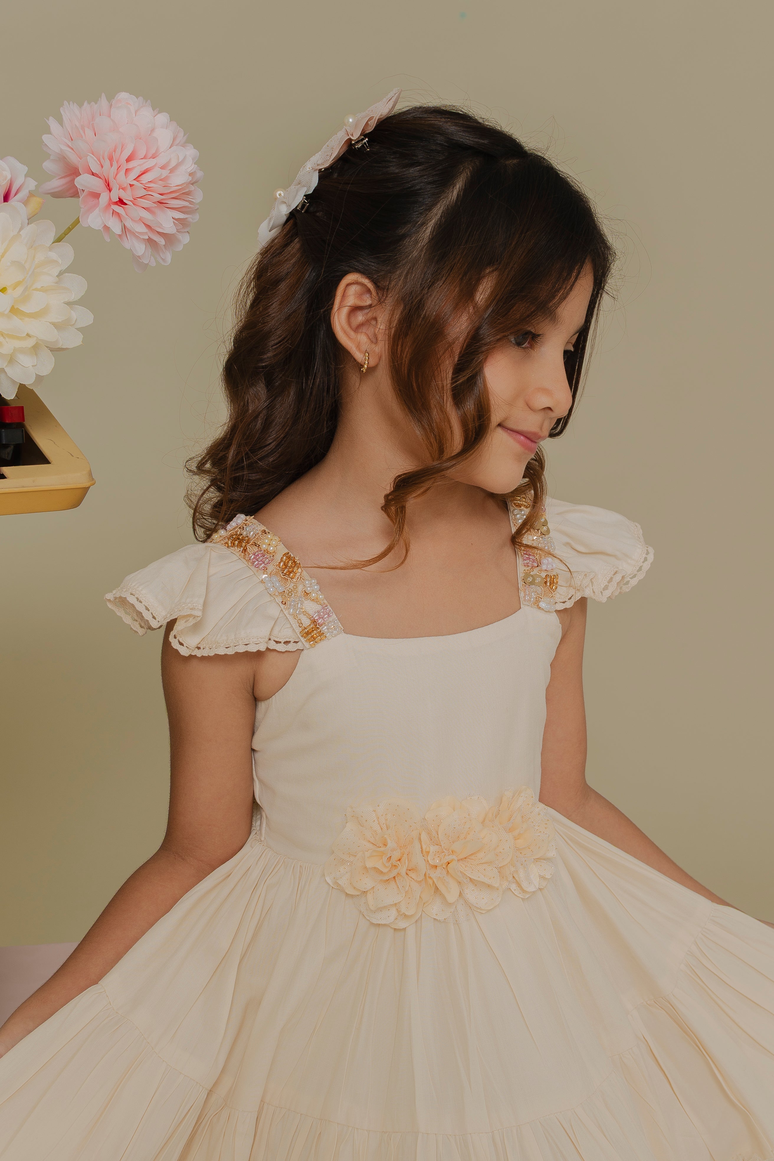 GIRL´IVORY DRESS CAMINO