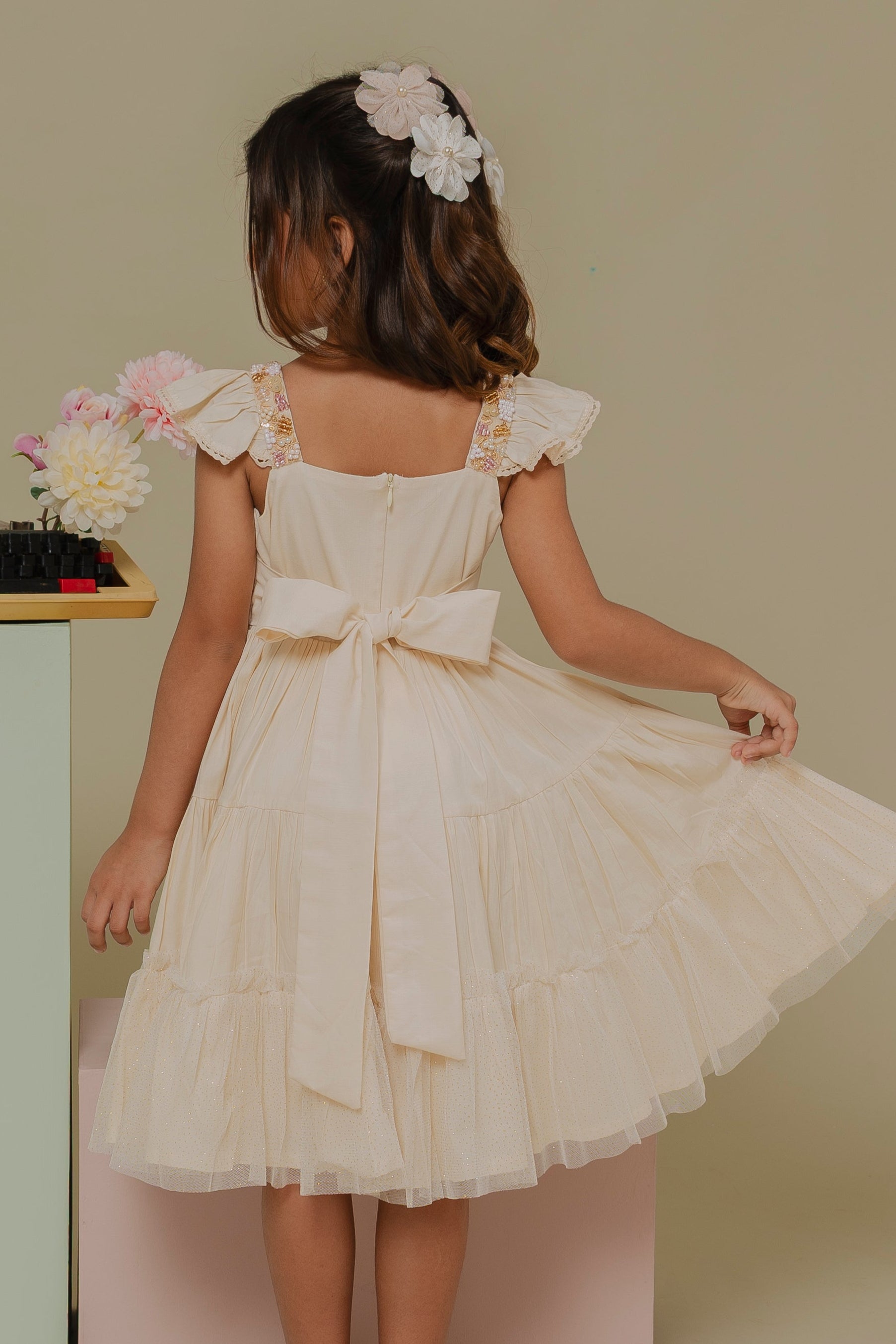 GIRL´IVORY DRESS CAMINO