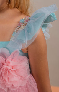 Vestido para Niña Soy Capaz - Azul y Rosa
