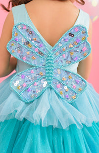Vestido Para Niña Mariposa - Azul -