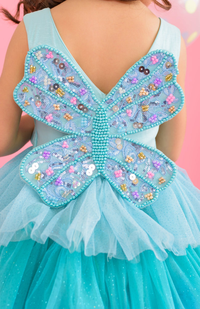 Vestido Para Niña Mariposa - Azul -