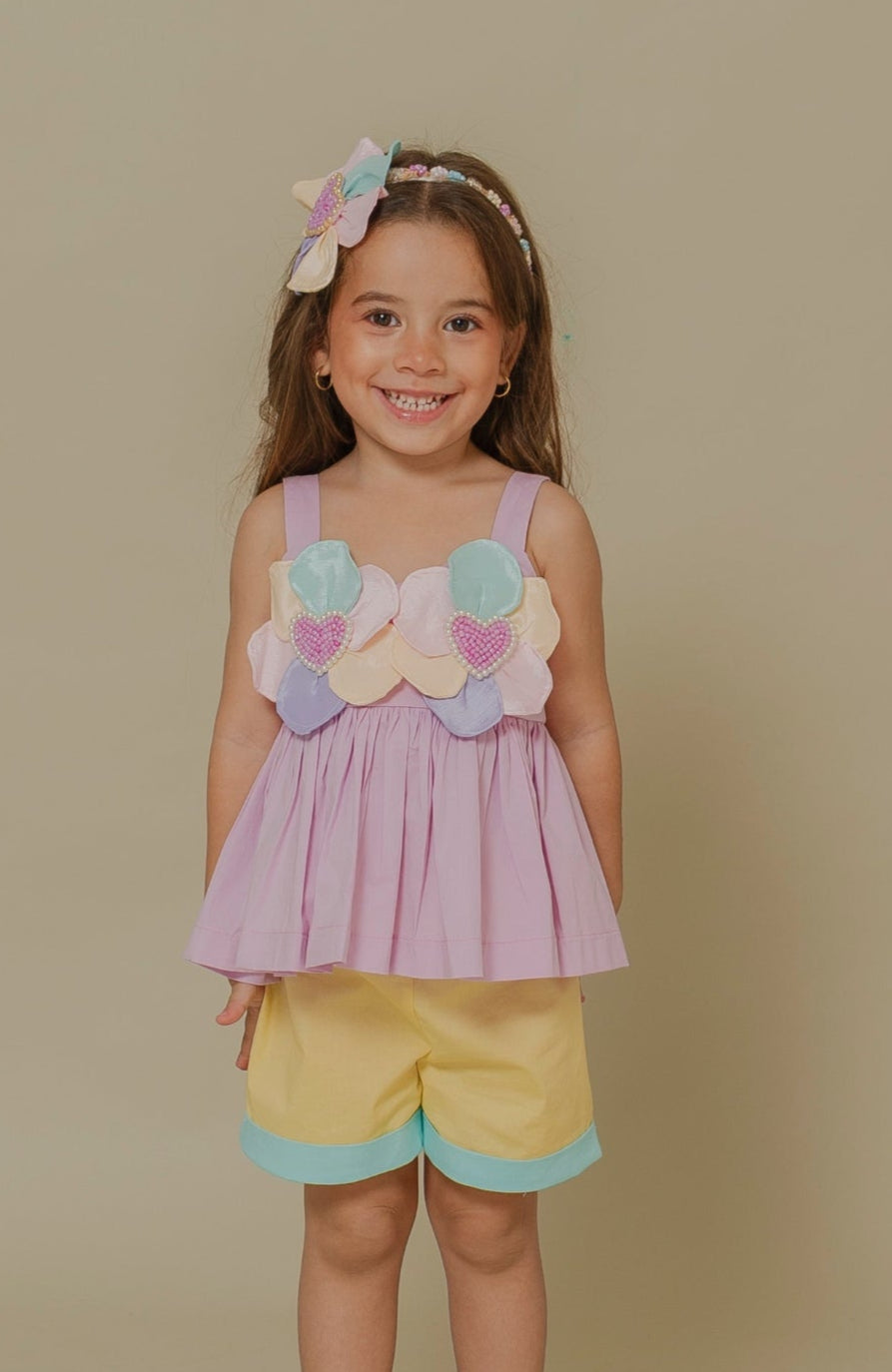 Conjunto Para Bebita Ecos Multicolor  (PRE-ORDEN - ENTREGA EN 15 DÍAS)