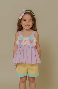 Conjunto Para Bebita Ecos Multicolor  (PRE-ORDEN - ENTREGA EN 15 DÍAS)