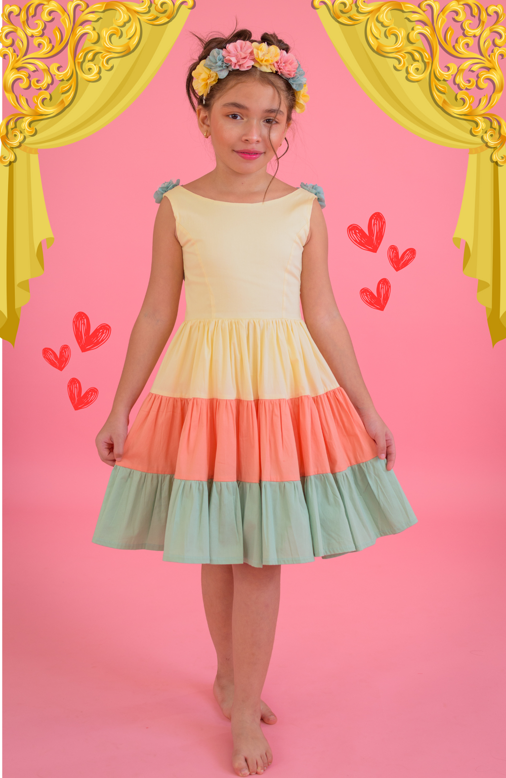 YELLOW GIRLS DRESS ESPLENDOR
