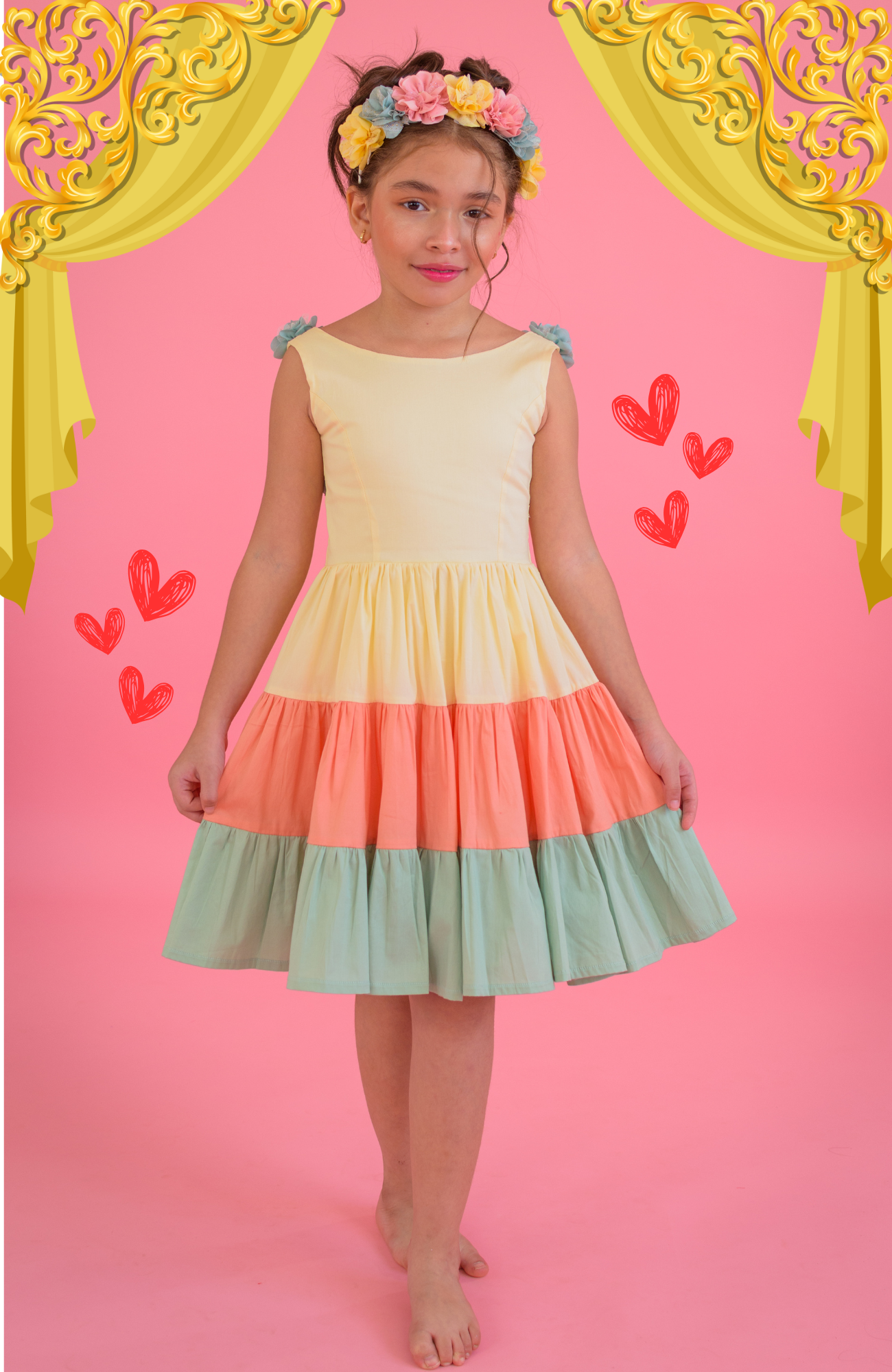 YELLOW GIRLS DRESS ESPLENDOR