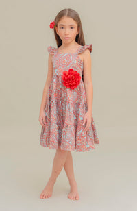 Vestido Para Niña Gitana Rojo Estampado