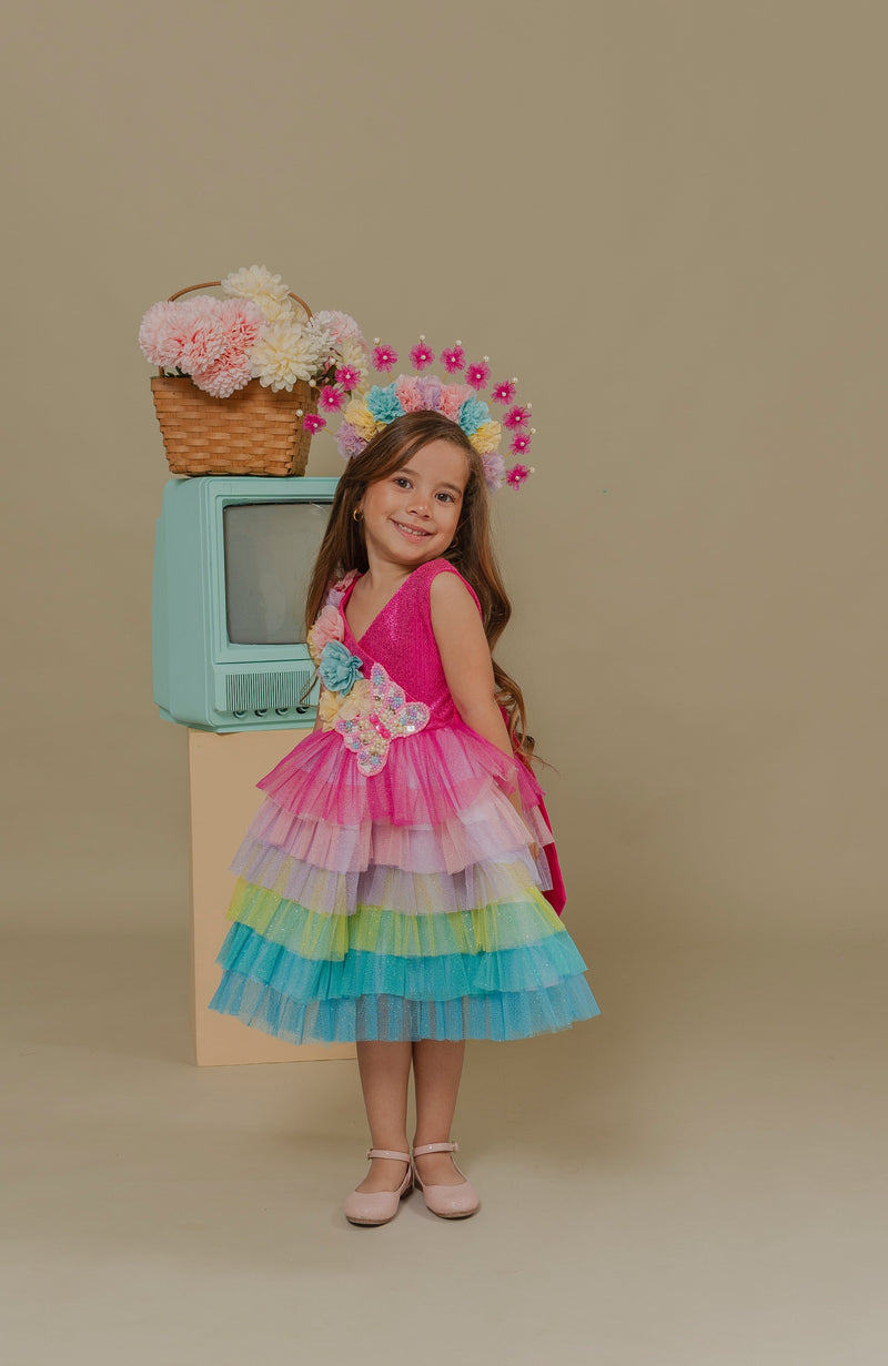 Vestido para Bebita Jardin Rosa