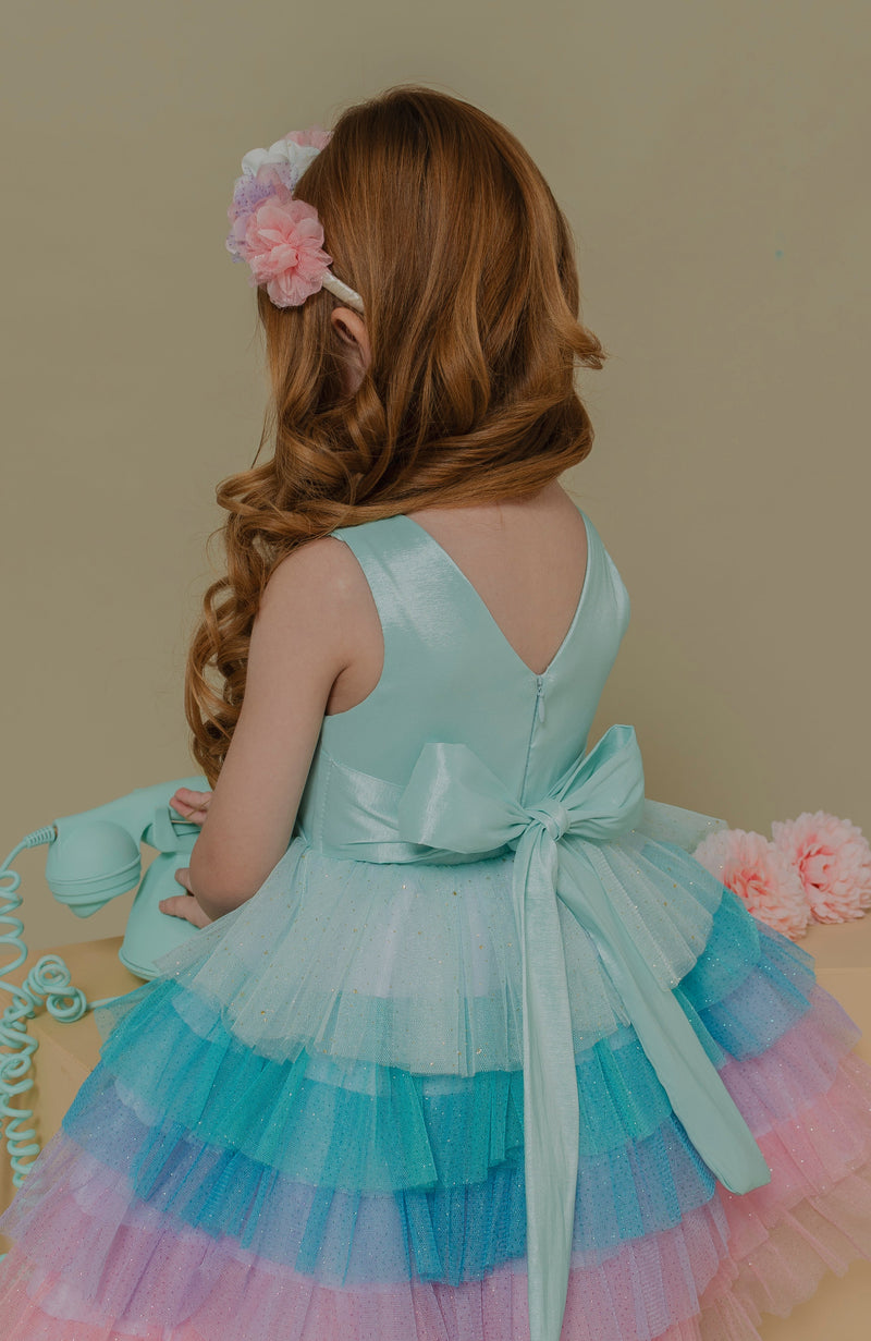 Vestido para Bebita  Jardin Azul