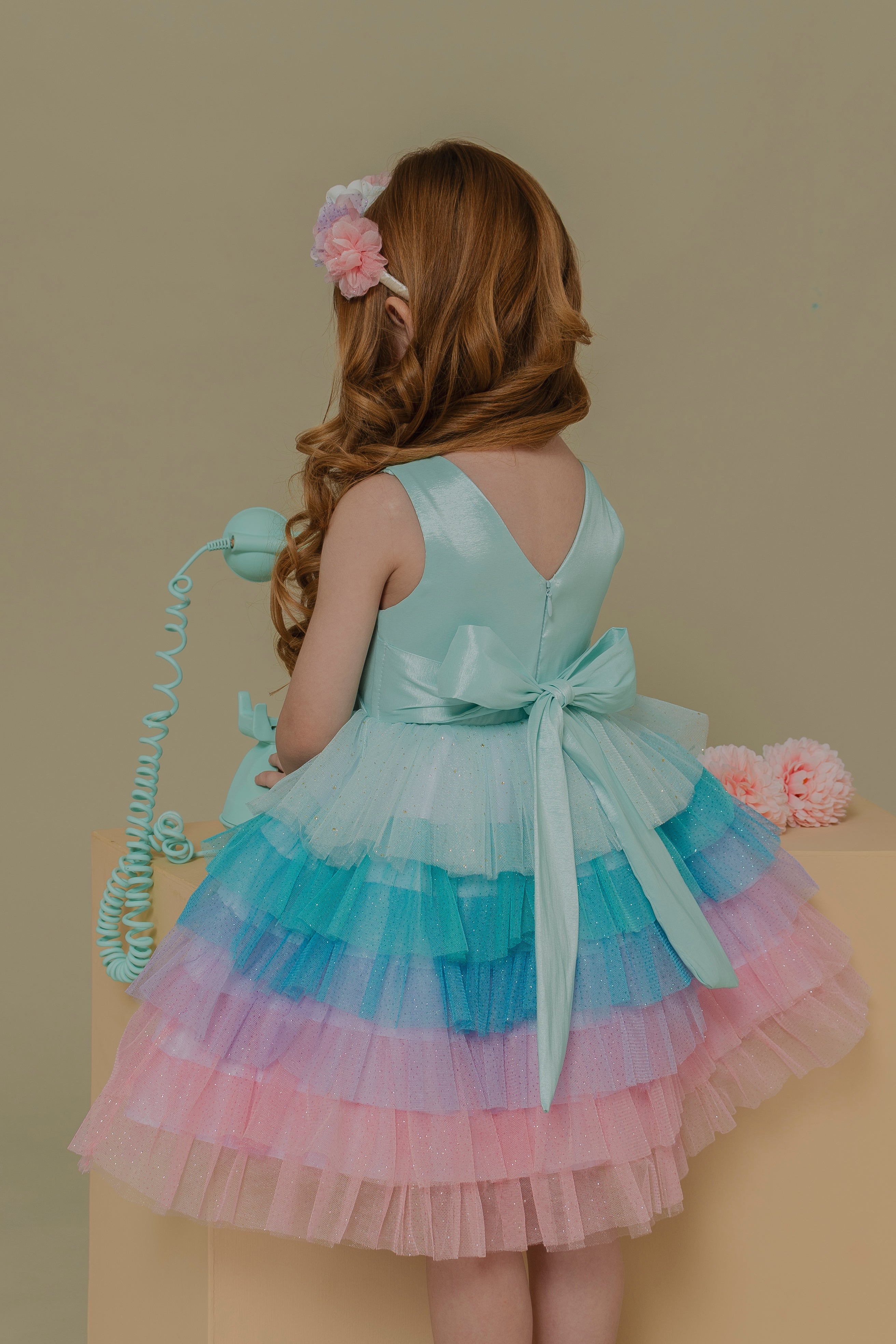BLUE GIRLS DRESS JARDIN