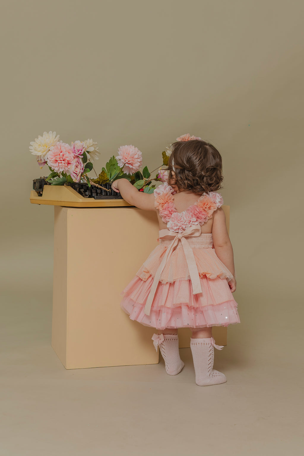 BABY GIRL´ ROSEWOOD ROMPER "PETALOS"