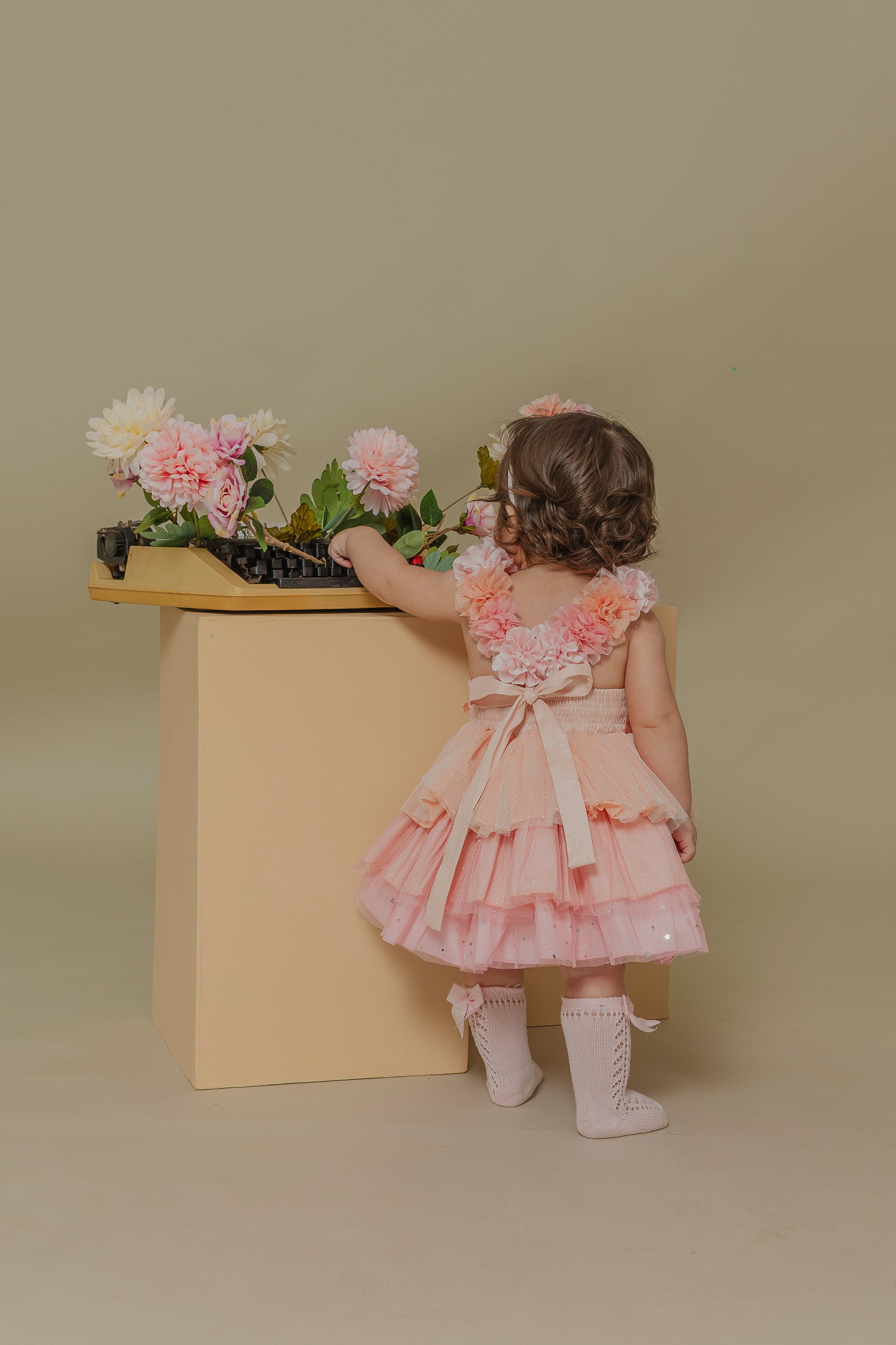 BABY GIRL´ ROSEWOOD ROMPER "PETALOS"