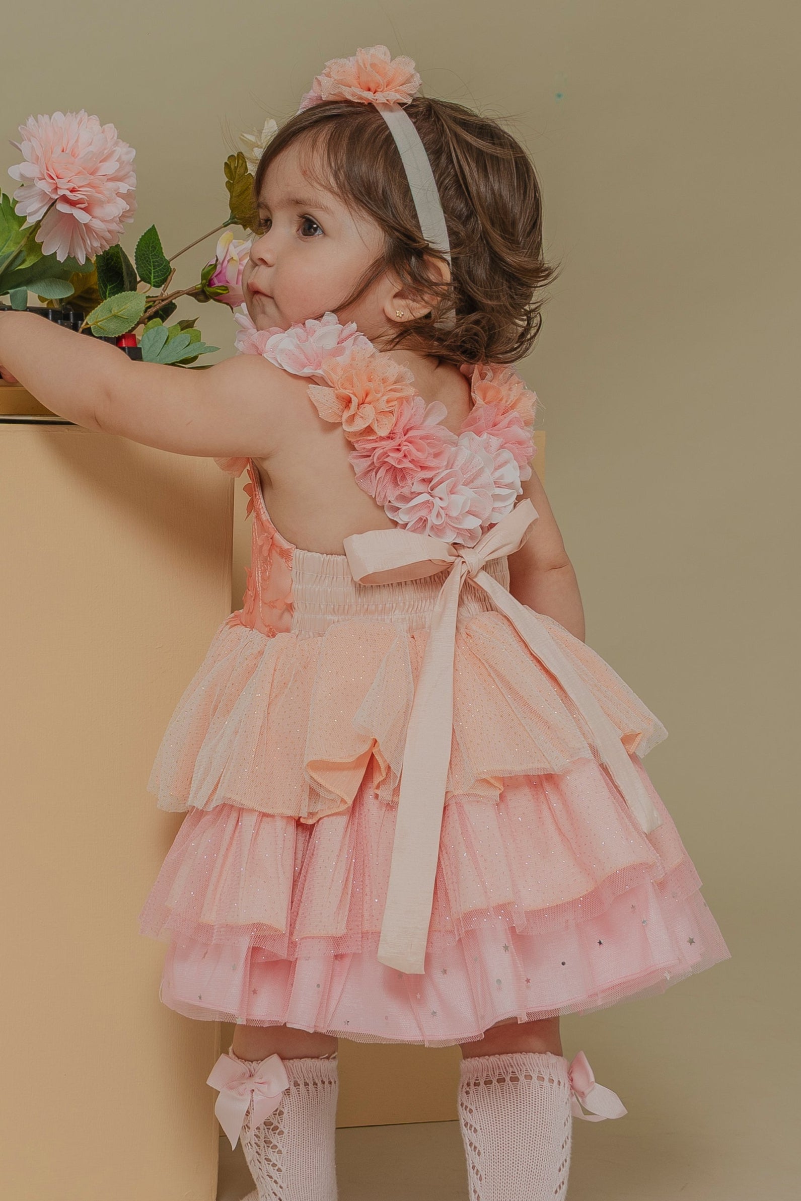 BABY GIRL´ ROSEWOOD ROMPER "PETALOS"