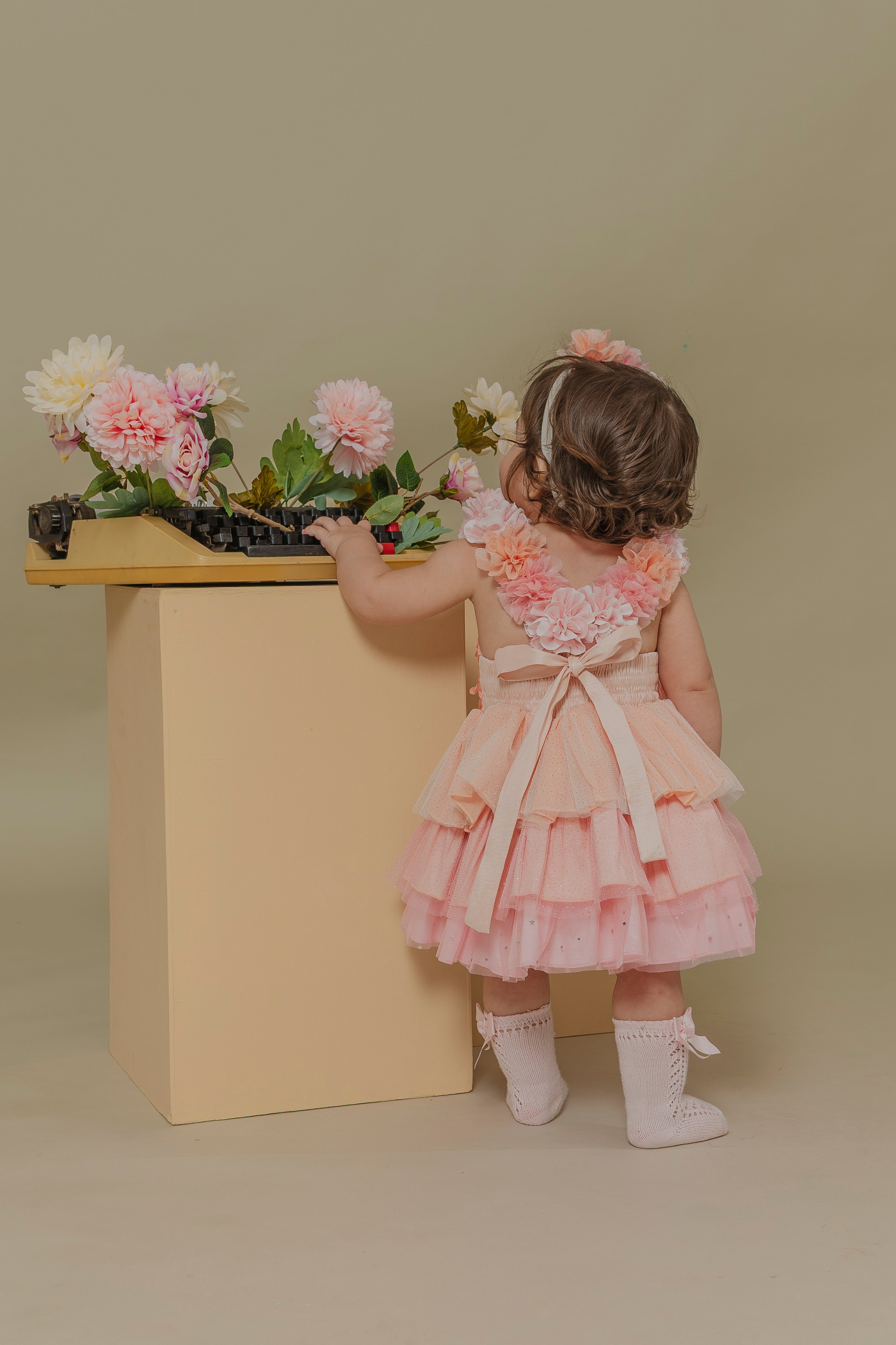 BABY GIRL´ ROSEWOOD ROMPER "PETALOS"