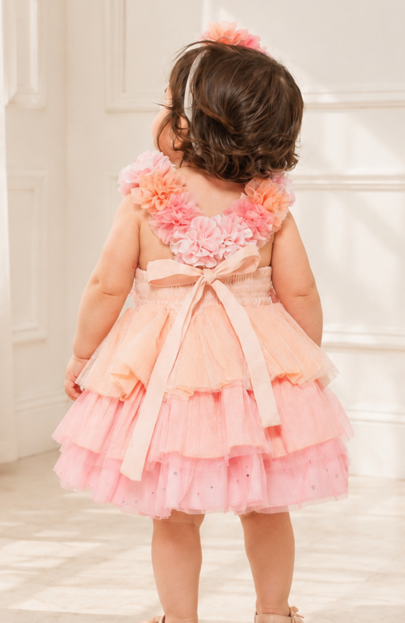 Blush Baby Birthday Dress with Bloomers – Luxury Tulle Party Outfit