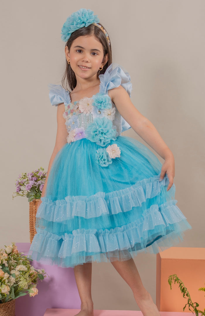 Vestido Para Niña Soy Renacer - Azul