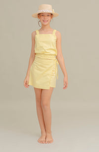 Conjunto Para Niña Falda Short Almendra Amarillo
