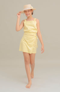 Conjunto Para Niña Falda Short Almendra Amarillo