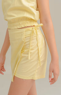 Conjunto Para Niña Falda Short Almendra Amarillo