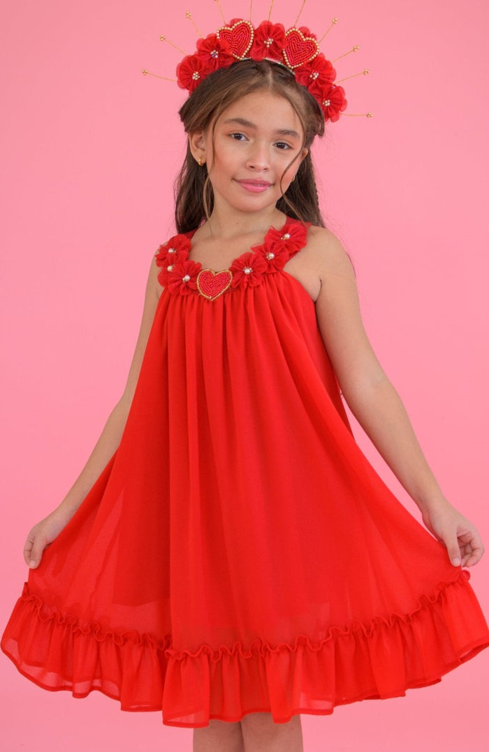 Vestido Para Niña Verdades Rojo