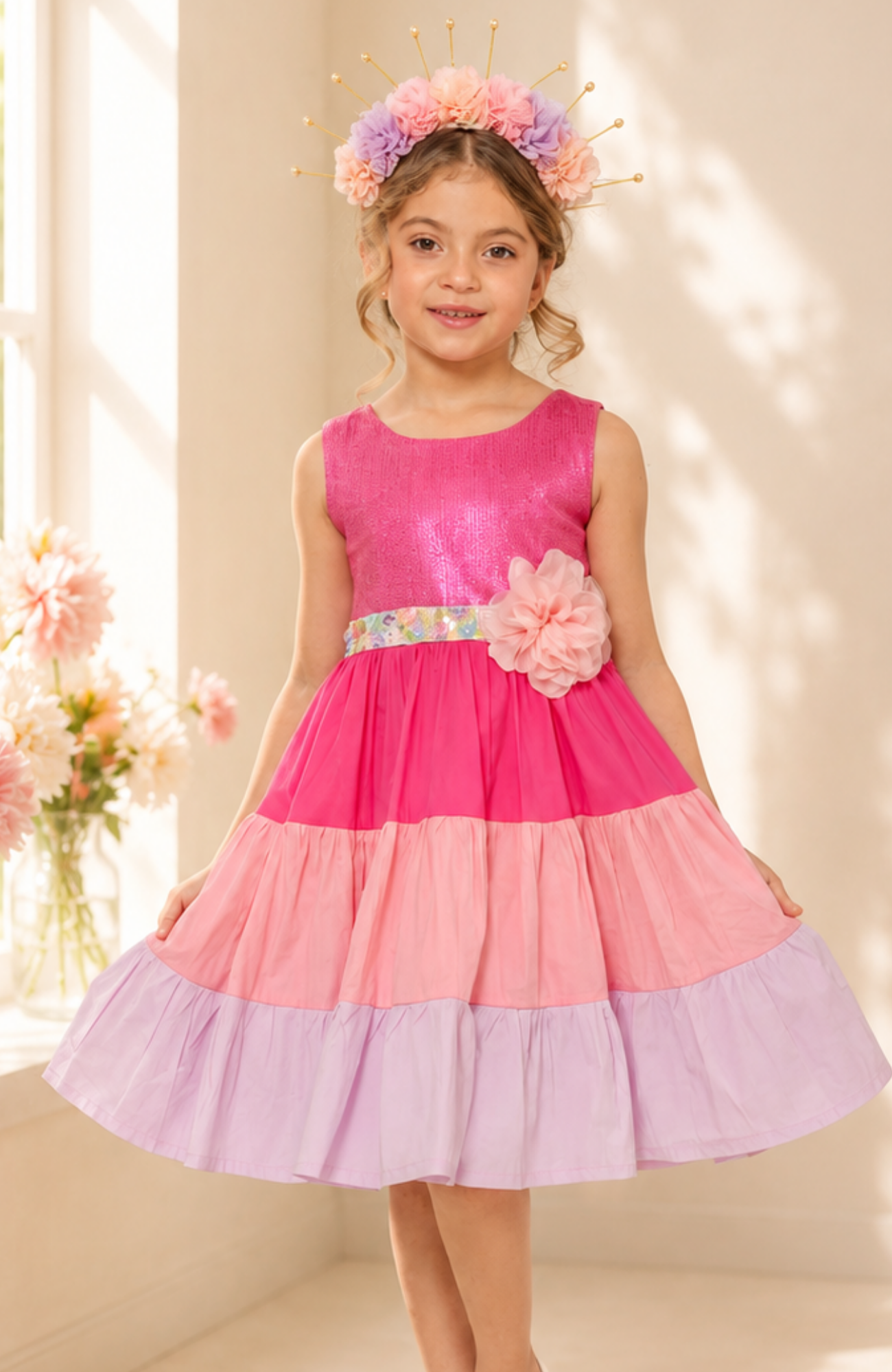 Fuchsia Girls Party Dress Aventura – Luxury Birthday Dress